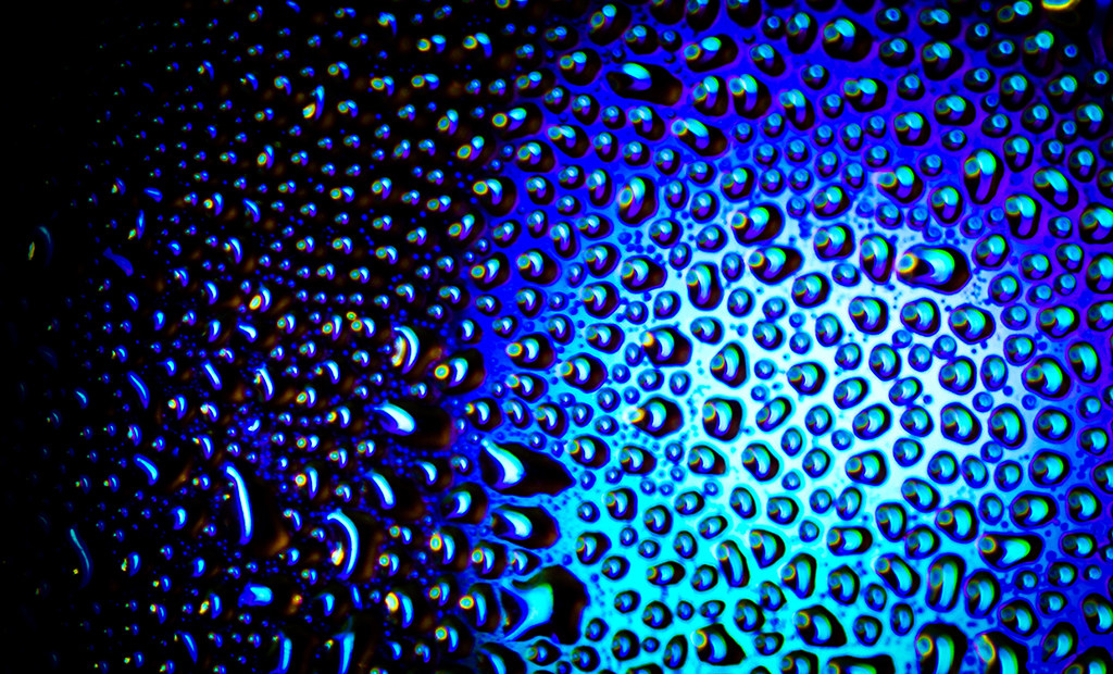 Water droplets on glass