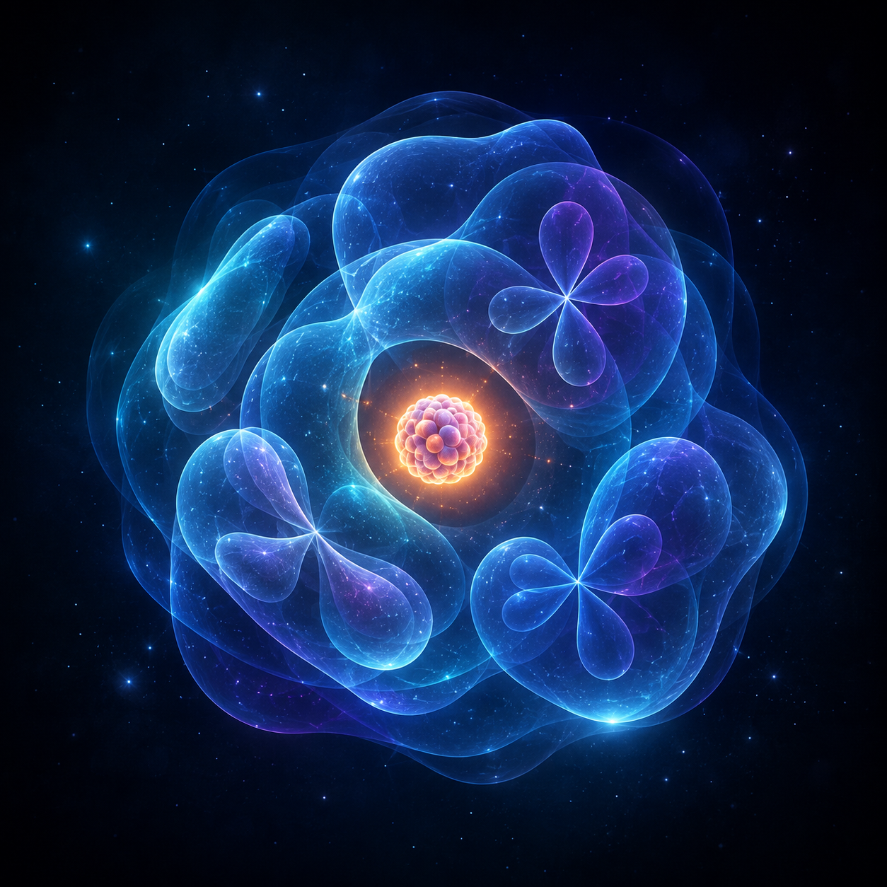 Glowing quantum orbital nucleus